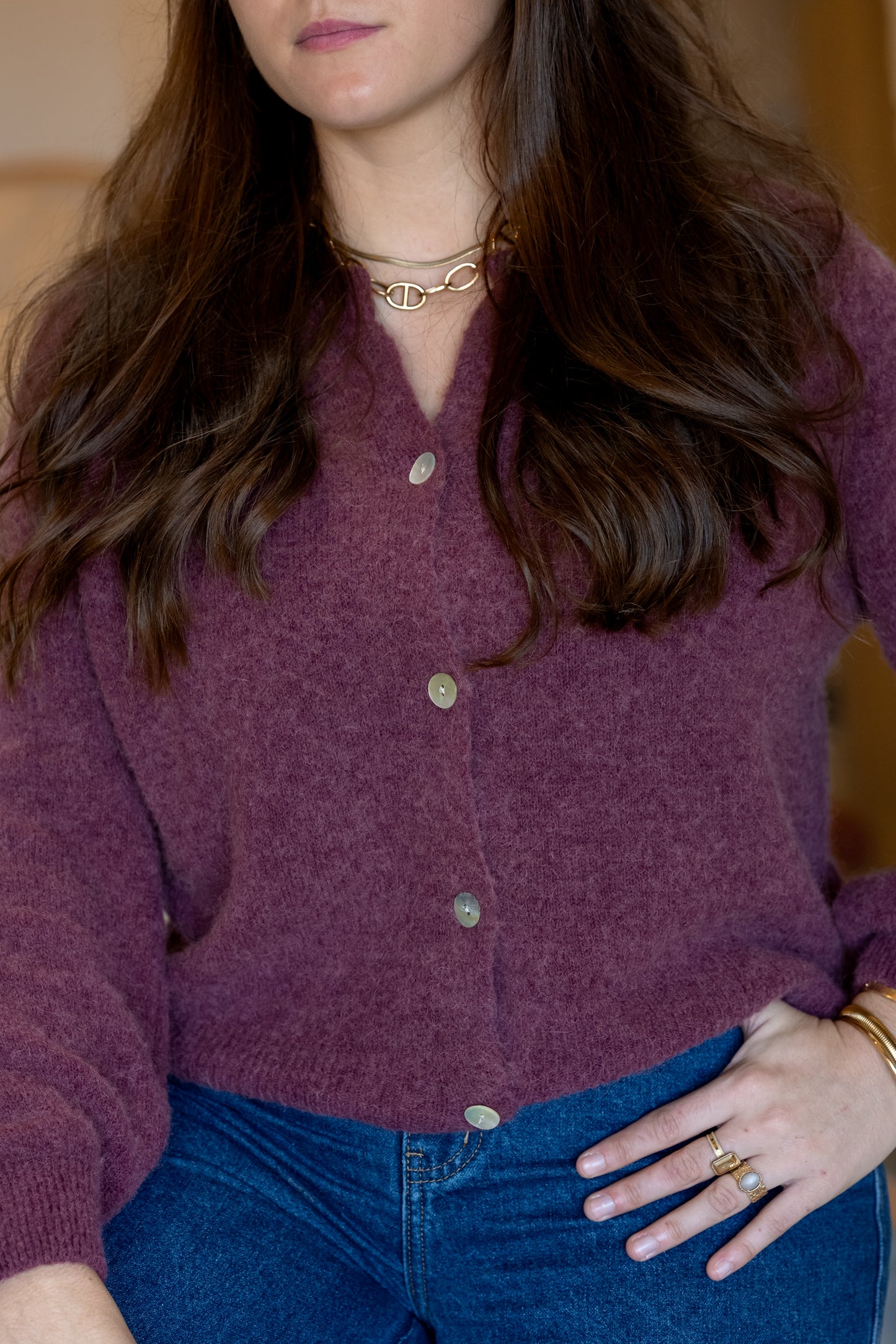 GILET VALENTIN PRUNE