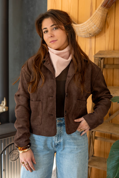 ECHARPE TRIANGLE ROSE POUDRÉ