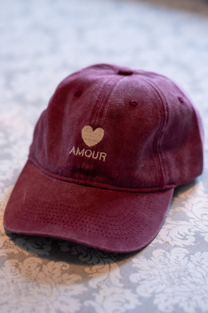 CASQUETTE AMOUR PRUNE