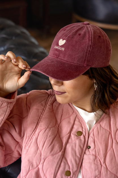 CASQUETTE AMOUR PRUNE